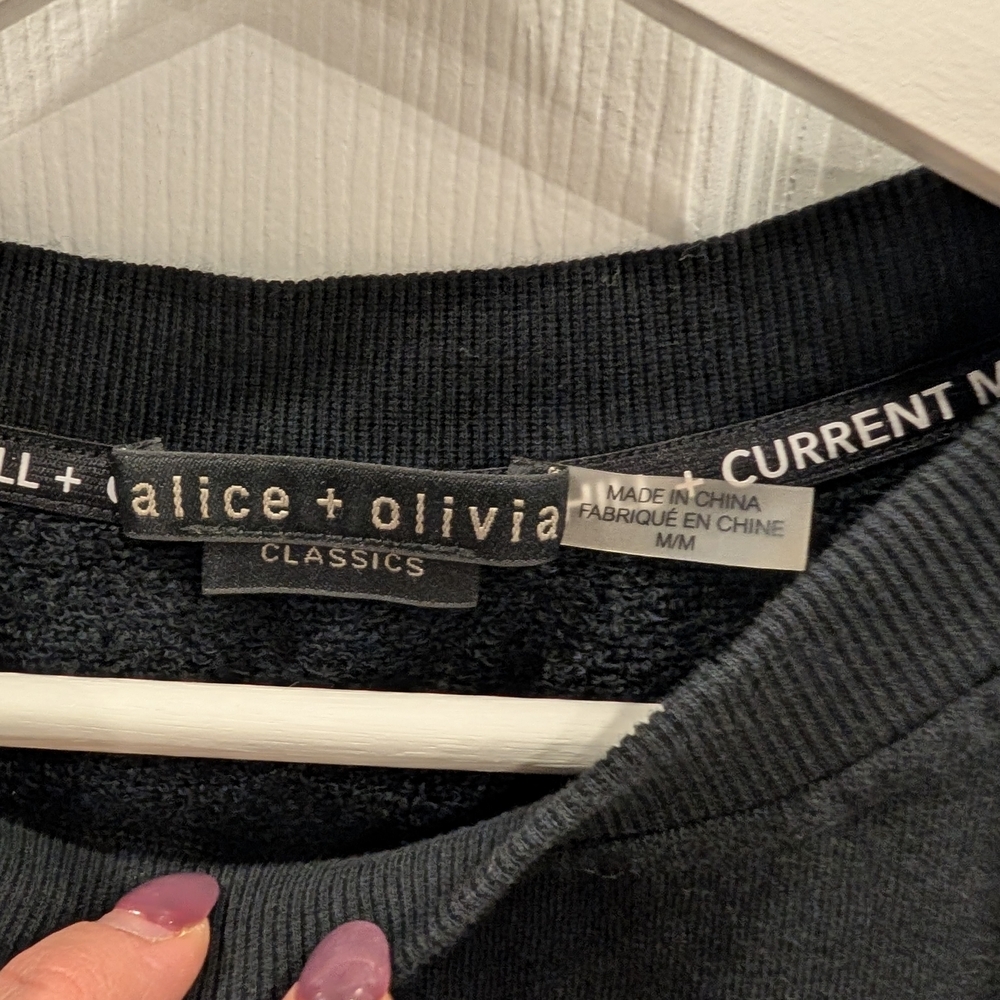 Alice + Olivia Joline Ruffle Sleeve Sweatshirt Tee - Picture 6 of 8